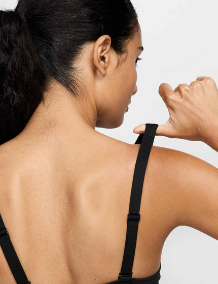 Nike Pro Indy Plunge Medium-Support Sports Bra - Black/Whiteimage6- The Sports Edit