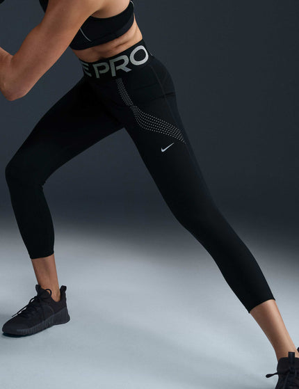 Nike Pro Sculpt High Waisted 7/8 Leggings - Black/Reflective Silverimage2- The Sports Edit