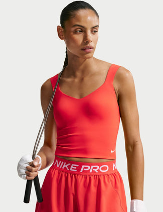 Pro Sculpt Medium Support Padded Bra Tank - Light Crimson/White