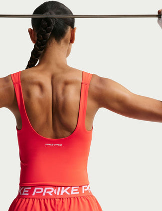 Pro Sculpt Medium Support Padded Bra Tank - Light Crimson/White