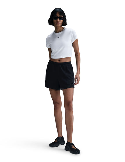 Nike Sportswear Chill Knit Cropped T-Shirt - White/Blackimages3- The Sports Edit