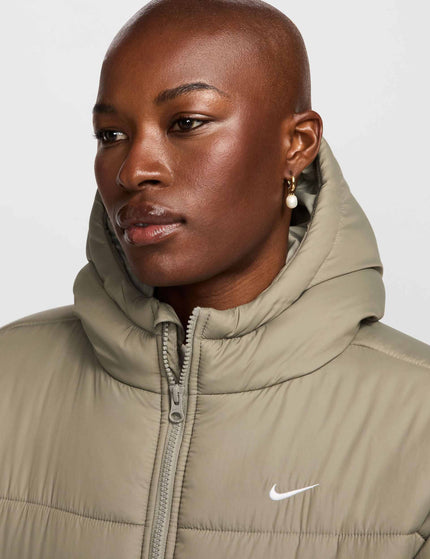 Nike Sportswear Classic Puffer Therma-Fit Hooded Jacket - Light Army/Whiteimage3- The Sports Edit