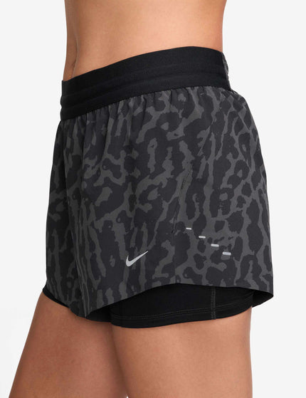 Nike Swift Dri-FIT 2-in-1 Printed Running Shorts - Black/Reflective Silverimage2- The Sports Edit