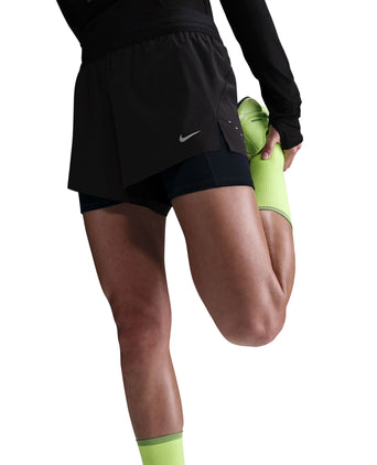 Swift Dri-FIT Mid-Rise 2-in-1 Running Shorts - Black/Reflective Silver