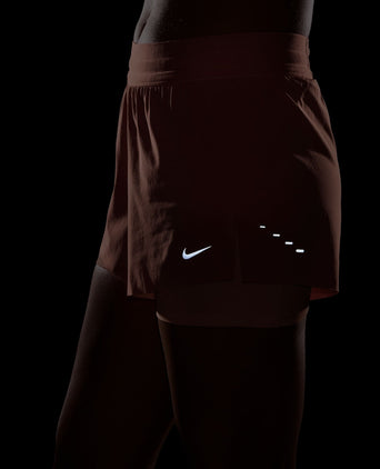 Swift Dri-FIT Mid-Rise 2-in-1 Running Shorts - Orange Pulse/Reflective Silver