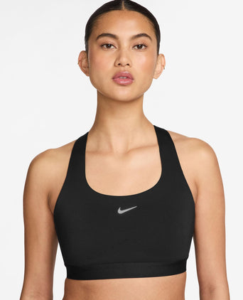 Swift High-Support Lightly Lined Sports Bra - Black/Reflective Silver