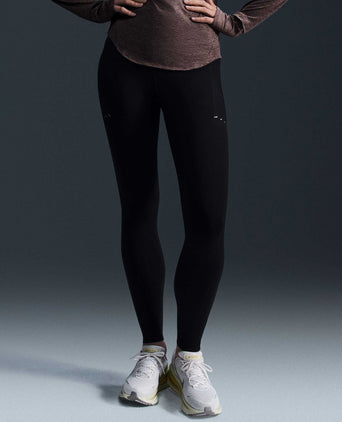 Swift High Waisted 7/8 Running Leggings with Pockets - Black/Reflective Silver