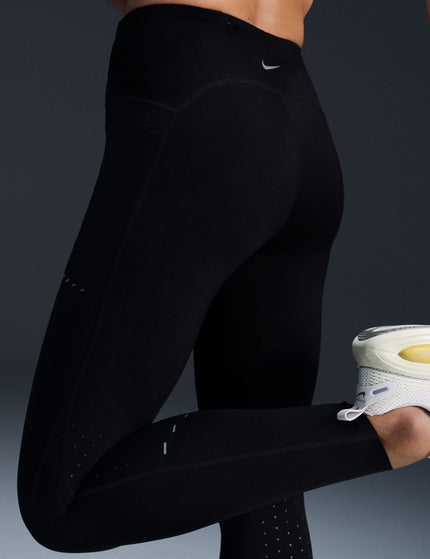 Nike Swift High Waisted 7/8 Running Leggings with Pockets - Black/Reflective Silverimage3- The Sports Edit