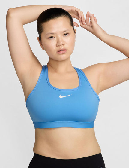 Nike Swoosh Medium Support Bra - University Blue/Whiteimage1- The Sports Edit