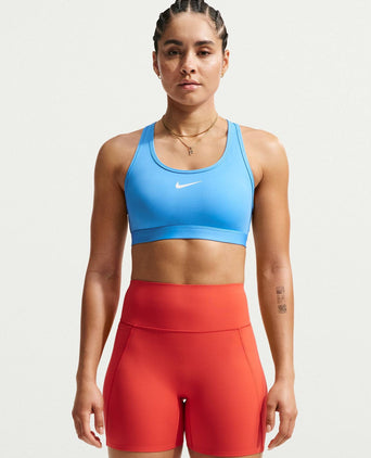Swoosh Medium Support Bra - University Blue/White