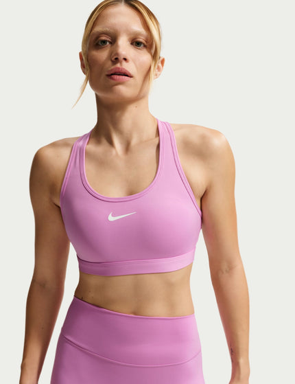 Nike Swoosh Medium Support Bra - Light Magenta/Whiteimages1- The Sports Edit