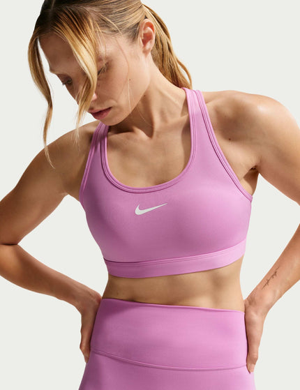 Nike Swoosh Medium Support Bra - Light Magenta/Whiteimages3- The Sports Edit