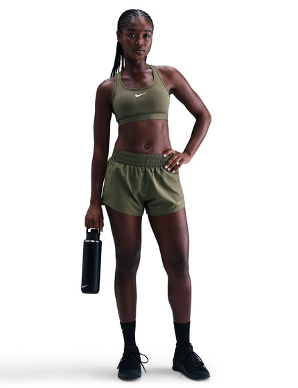 Nike Swoosh Medium Support Bra - Medium Olive/Whiteimages4- The Sports Edit