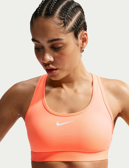 Nike Swoosh Medium Support Bra - Orange Pulse/Whiteimages1- The Sports Edit