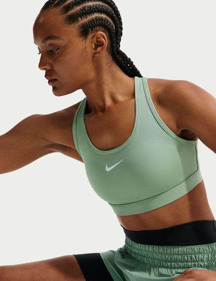 Nike Swoosh Medium Support Bra - Steam/Whiteimages4- The Sports Edit