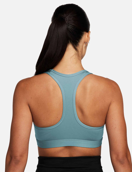 Nike Swoosh Medium Support Bra - Denim Turquoise/Whiteimage2- The Sports Edit