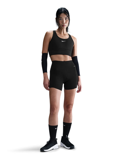 Nike Swoosh Pocket Medium-Support Sports Bra - Black/Whiteimage7- The Sports Edit