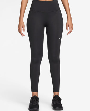 Tempo Flash High Waisted 7/8 Running Leggings - Black/Reflective Silver