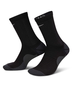 Trail-Running Crew Socks - Black/Anthracite/Reflect Silver