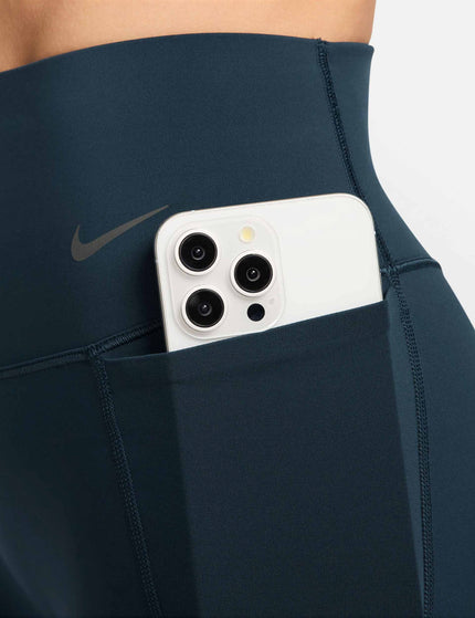 Nike Universa High Waisted Leggings - Armory Navy/Anthracite/Riftblueimage3- The Sports Edit