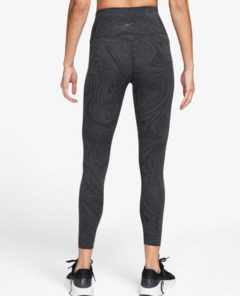 Zenvy High Waisted 7/8 Printed Leggings - Black/Dark Smoke Grey