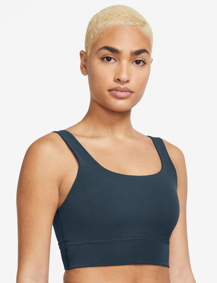 Nike Zenvy Longline Bra - Armory Navy/Whiteimages1- The Sports Edit