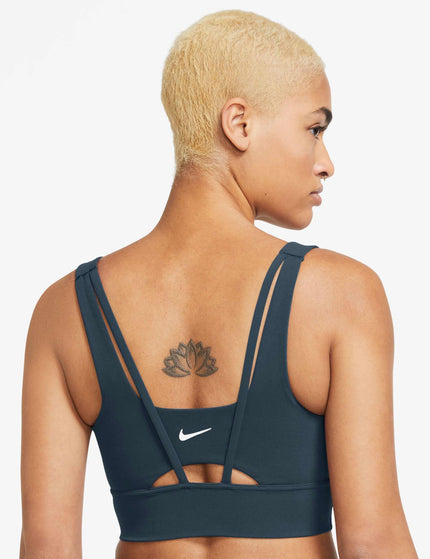 Nike Zenvy Longline Bra - Armory Navy/Whiteimages2- The Sports Edit