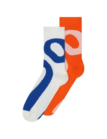 ON Running Liquid Logo Sock High 2P - Ivory/Flameimage2- The Sports Edit