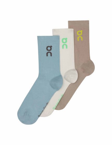 ON Running Logo Sock High 3P - Desert/Washimage1- The Sports Edit