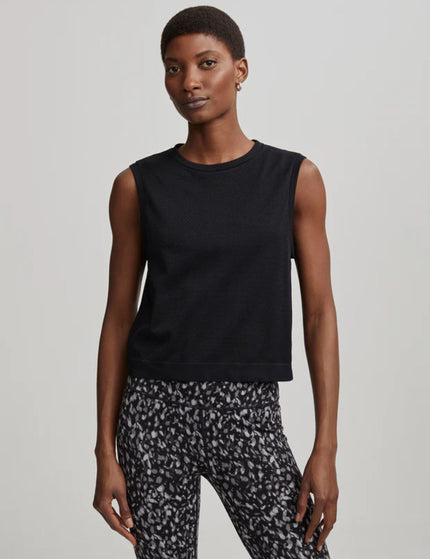 Varley Page Seamless Crop Tank - Blackimage1- The Sports Edit