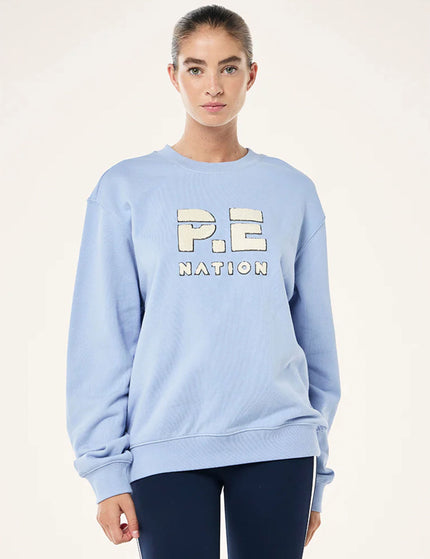 PE Nation Heads Up Boucle Sweat - Dusty Blueimage4- The Sports Edit