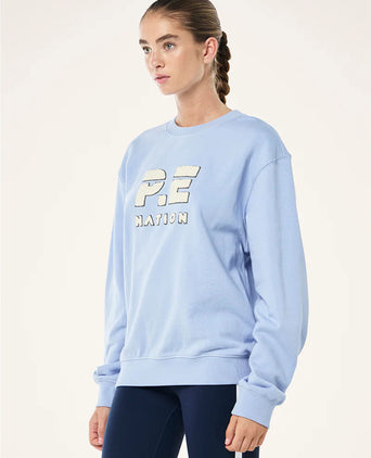 Heads Up Boucle Sweat - Dusty Blue