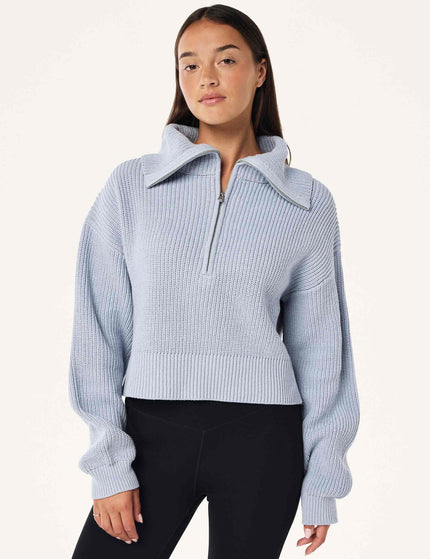 PE Nation High Season Zip Neck Knit - Ice Blueimages1- The Sports Edit