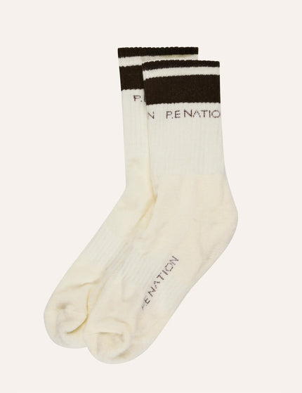 PE Nation Homage Sock - Whisper White/Tarmacimage1- The Sports Edit