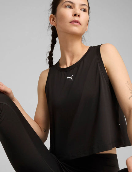 PUMA Cloudspun Sleeveless Tank - Black/Whiteimage4- The Sports Edit
