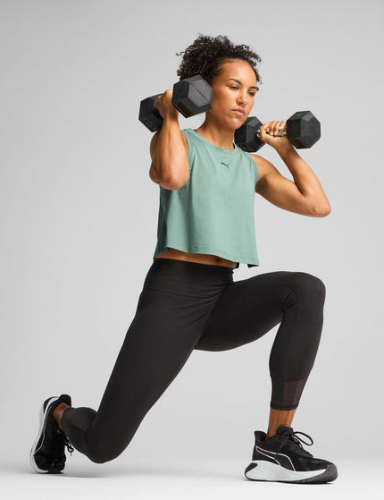 PUMA Cloudspun Sleeveless Tank - Green Moon Heatherimage5- The Sports Edit