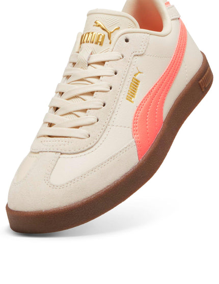 PUMA Club II Era Sneakers - Alpine Snow/Fluro Peach Pes/Gumimage5- The Sports Edit