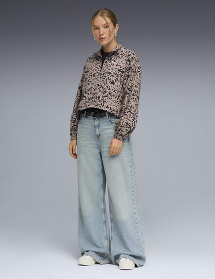 PUMA Essentials Graphic Relaxed Printed Woven Half-Zip - Sandstoneimages3- The Sports Edit