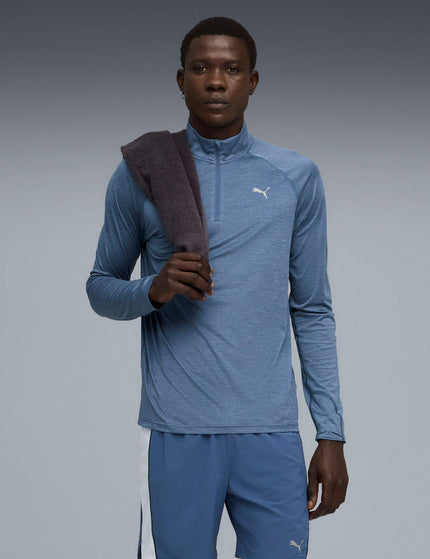 PUMA Run Velocity Cloudspun 1/4 Zip - Dark Indigo-heatherimage1- The Sports Edit