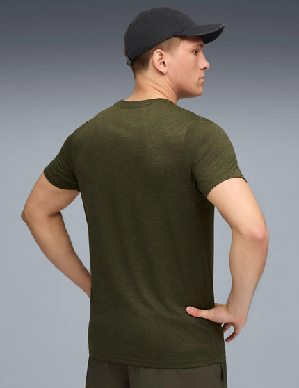 PUMA TAD Essentials Heather Cat Tee - Dark Olive Heatherimage2- The Sports Edit