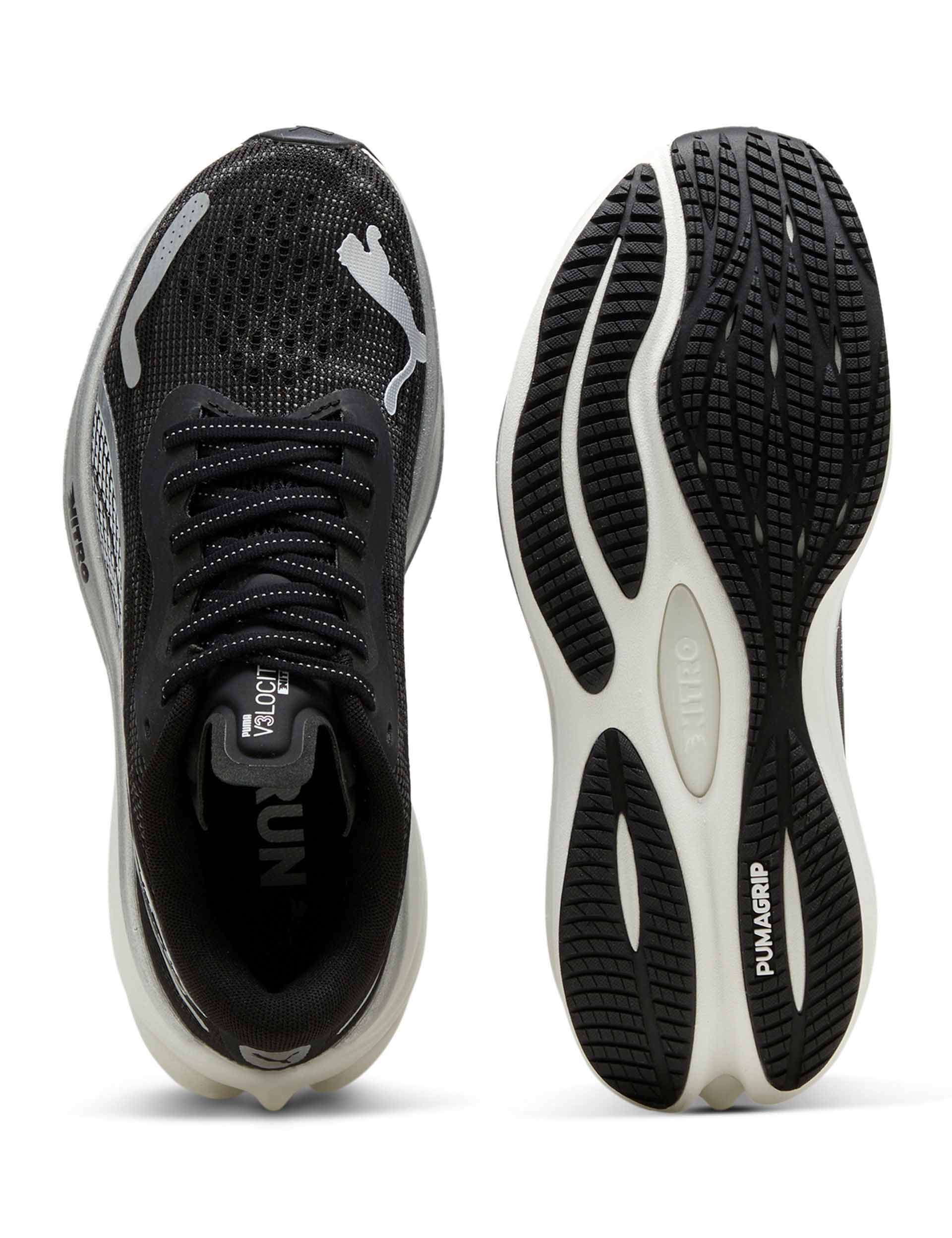 PUMA | Velocity NITRO 3 Shoes - Black/Silver/White | The