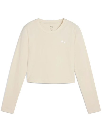 PUMA Wardrobe Ess Longsleeve Baby Tee - Alpine Snowimage4- The Sports Edit