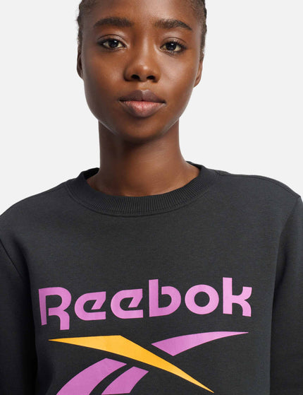 Reebok Identity Big Logo Sweatshirt - Black/Purple Rave/Electric Amberimage3- The Sports Edit
