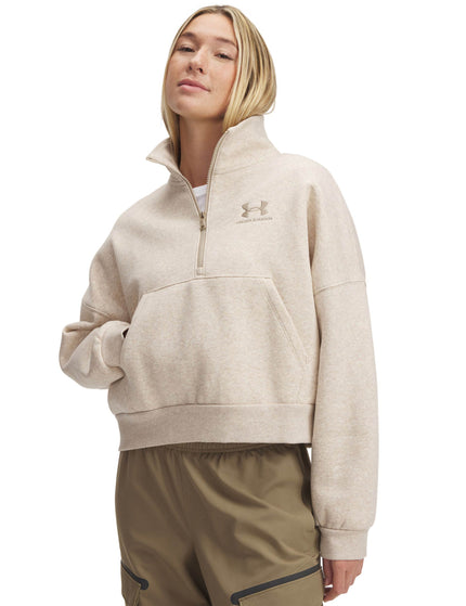 Under Armour Icon Fleece Oversized 1/2 Zip - City Khakiimage1- The Sports Edit