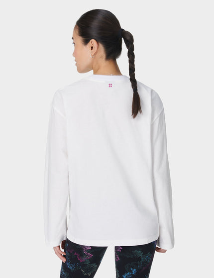 Sweaty Betty Sweaty Betty Logo Long Sleeve T-Shirt - Lily Whiteimage2- The Sports Edit