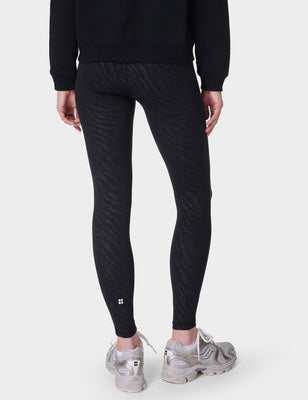 All Day Leggings - Black Faded Zebra Emboss Print