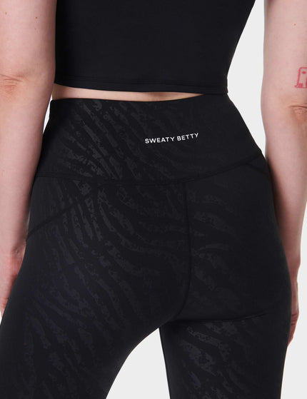 Sweaty Betty All Day Leggings - Black Faded Zebra Emboss Printimage4- The Sports Edit