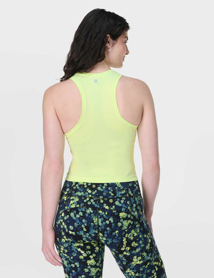 Sweaty Betty Athlete Crop Seamless Gym Vest - Pomelo Greenimage2- The Sports Edit