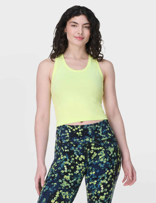 Athlete Crop Seamless Gym Vest - Pomelo Green