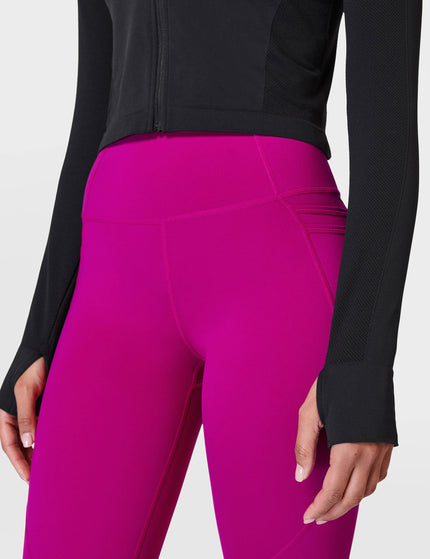 Sweaty Betty Athlete Crop Seamless Gym Zip Up - Blackimage5- The Sports Edit